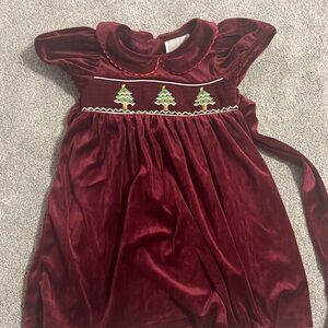 Elegant Burgundy Velvet Kids Formal Dress